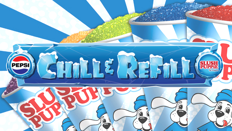 Chill & Refill food stand, with Pepsi and Slush Puppies.